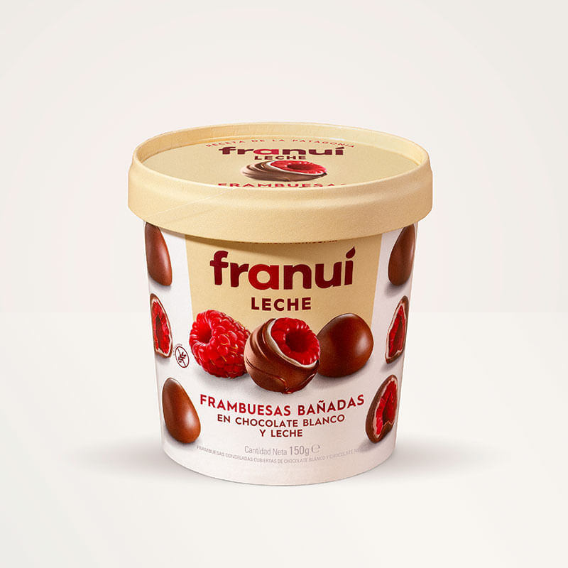 Raspberries in white & dark chocolate